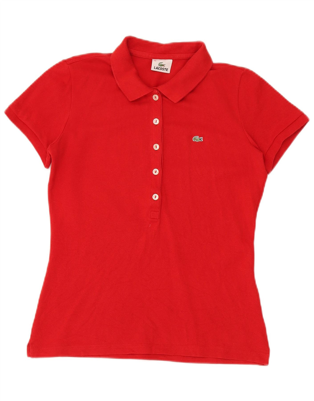 Lacoste Damen Poloshirt Größe 40 Mittelrote Baumwolle