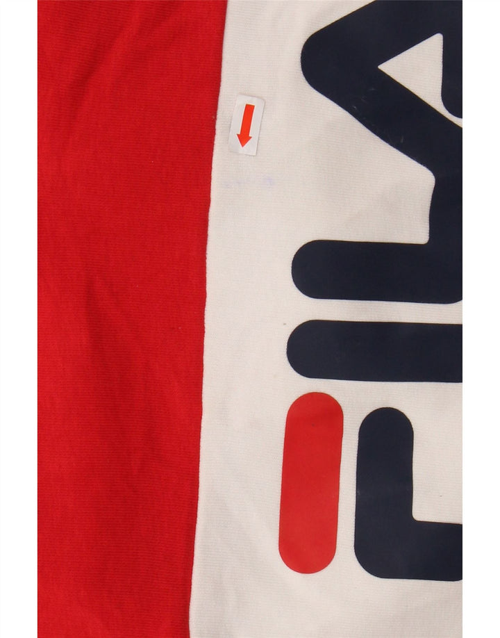 FILA Womens Graphic Hoodie Pullover UK 10 Small Mehrfarbiger Farbblock