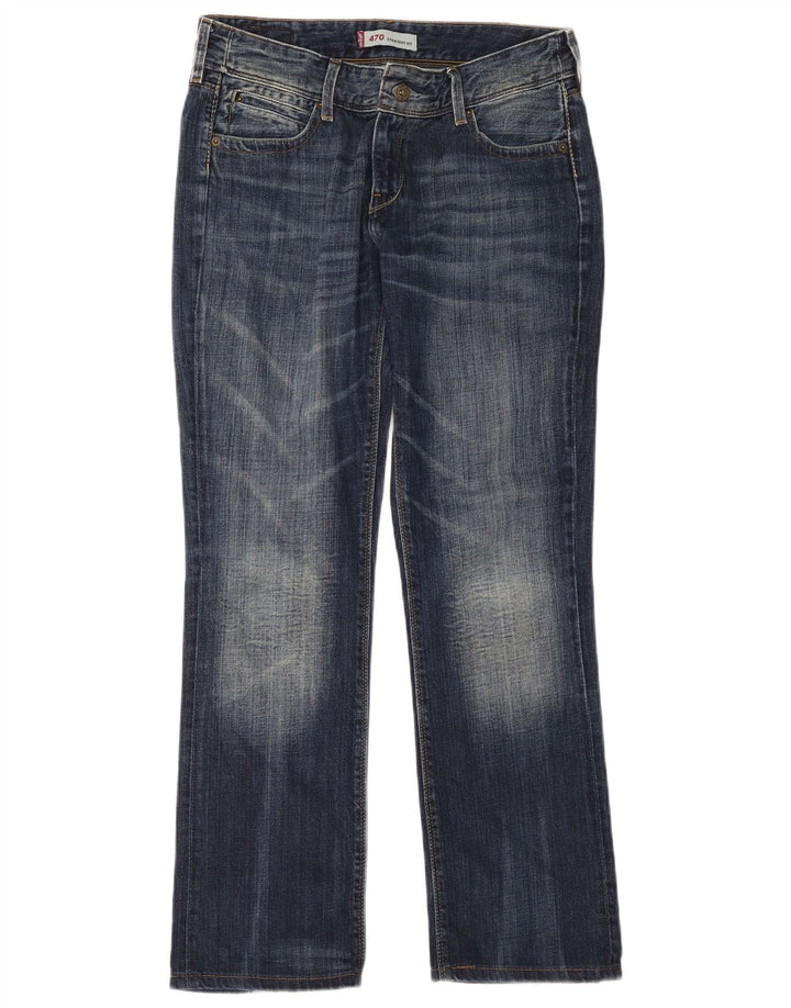 Levi's Damen 470 Straight Jeans W31 L34 Blaue Baumwolle
