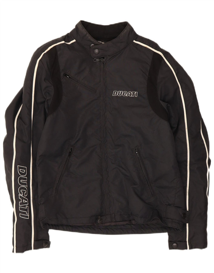 DUCATI Herren Graphic Racer Jacke UK 36 Small Schwarz Polyamid