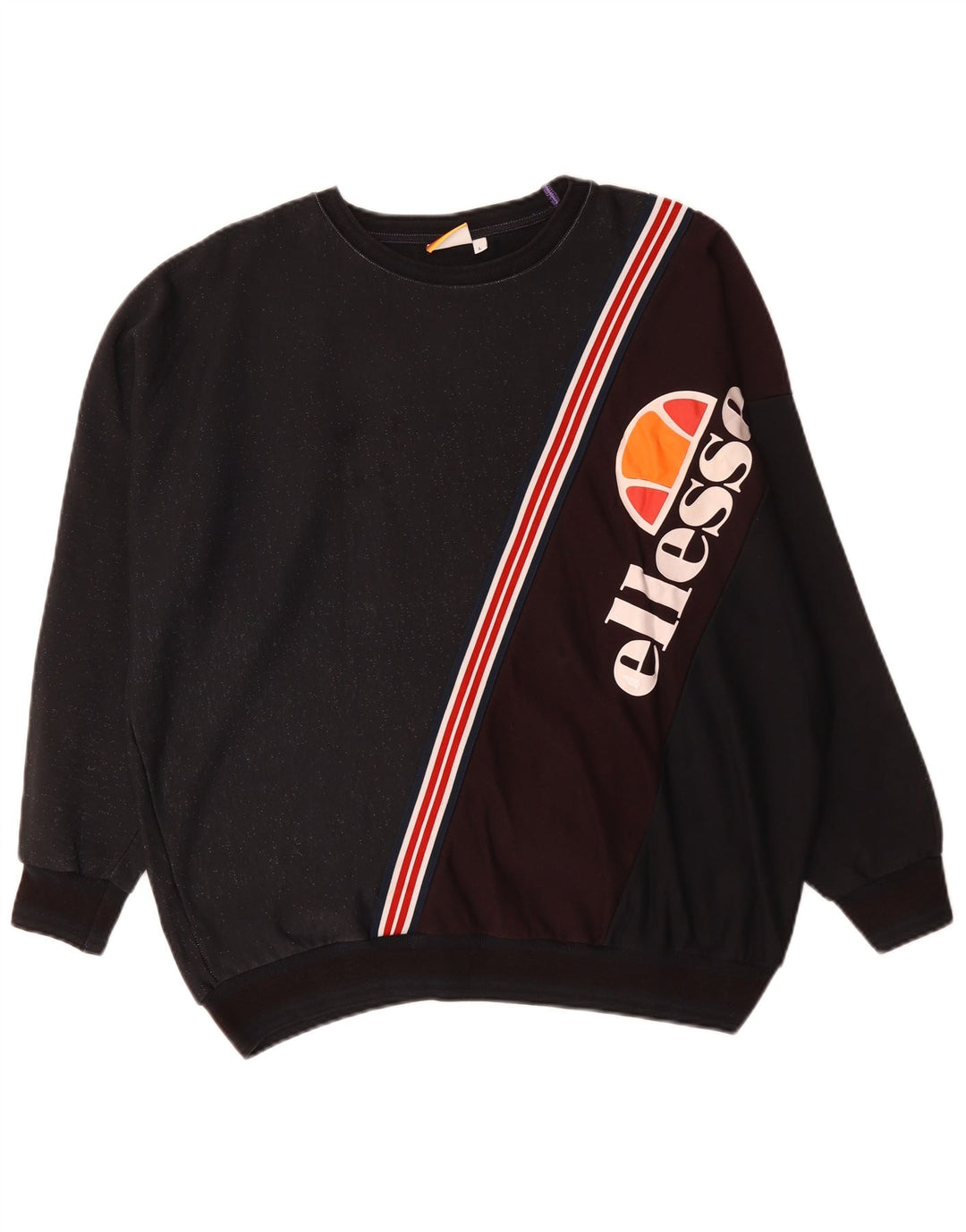 ELLESSE Herren-Sweatshirt mit Grafik, groß, marineblau, Colourblock-Baumwolle