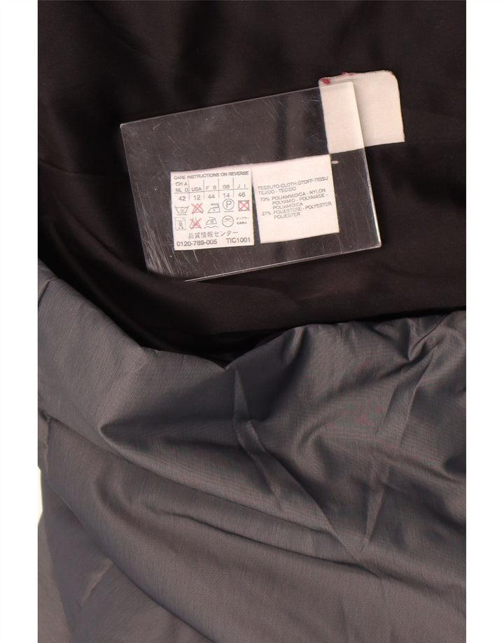 Max Mara Damen Windjacke UK 14 Large Graues Nylon