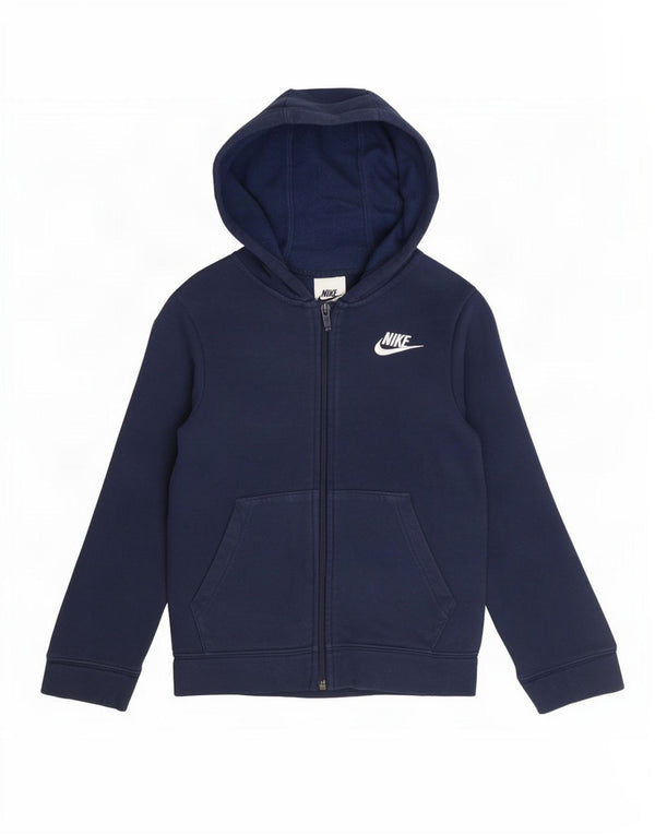 Nike Jungen-Kapuzenpullover mit Reißverschluss, 6–7 Jahre, XS, Marineblau, Baumwolle