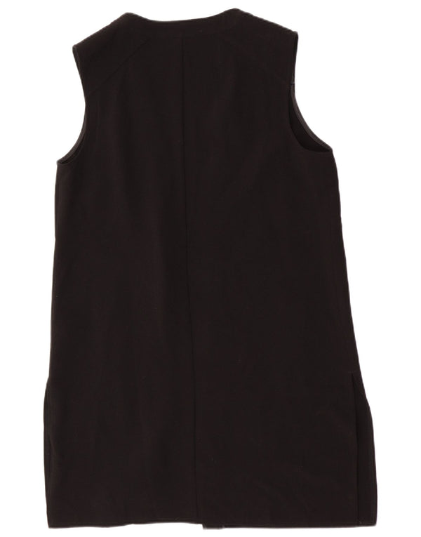 Marks & Spencer Damen Longline ärmelloses Cardigan-Oberteil UK 14 Large Schwarz