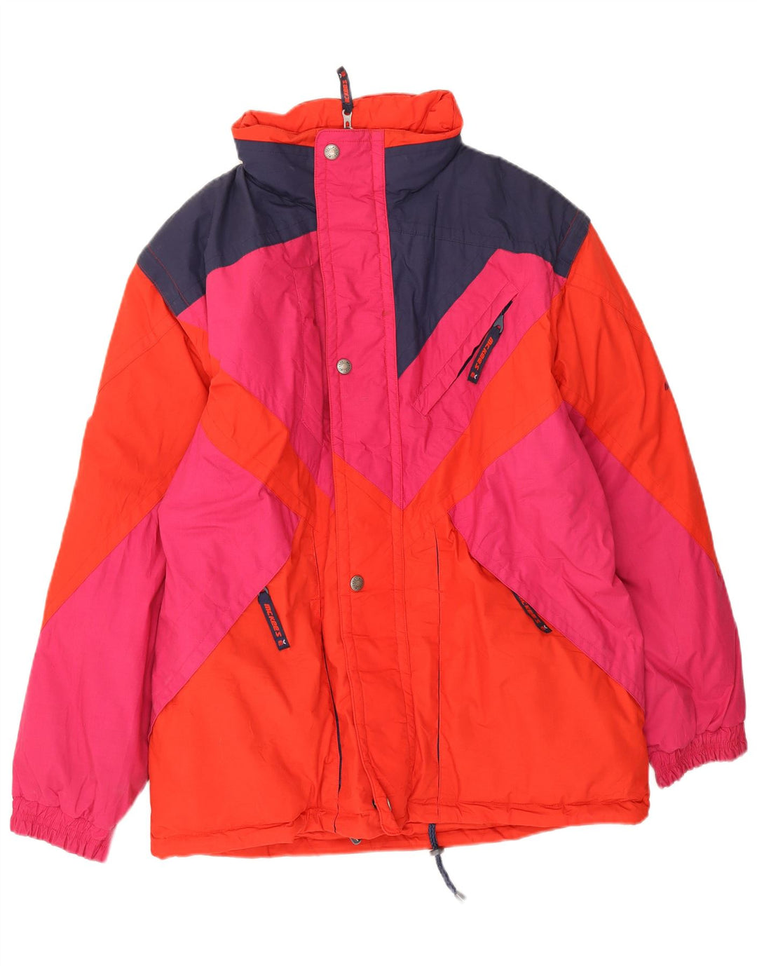 MC Kee's Herren-Skijacke mit lockerer Passform und Kapuze, UK 38, Mittelrot, Farbblock