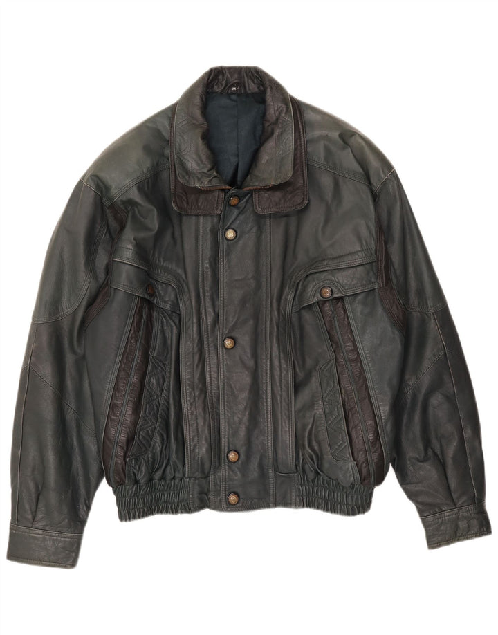 Vintage Herren Lederjacke UK 40 Large Grün