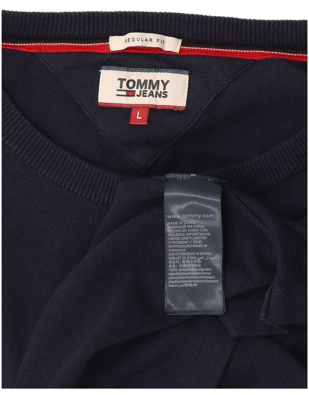 TOMMY HILFIGER Herren-Sweatshirt mit normaler Passform, Grafik, Größe L, Marineblau