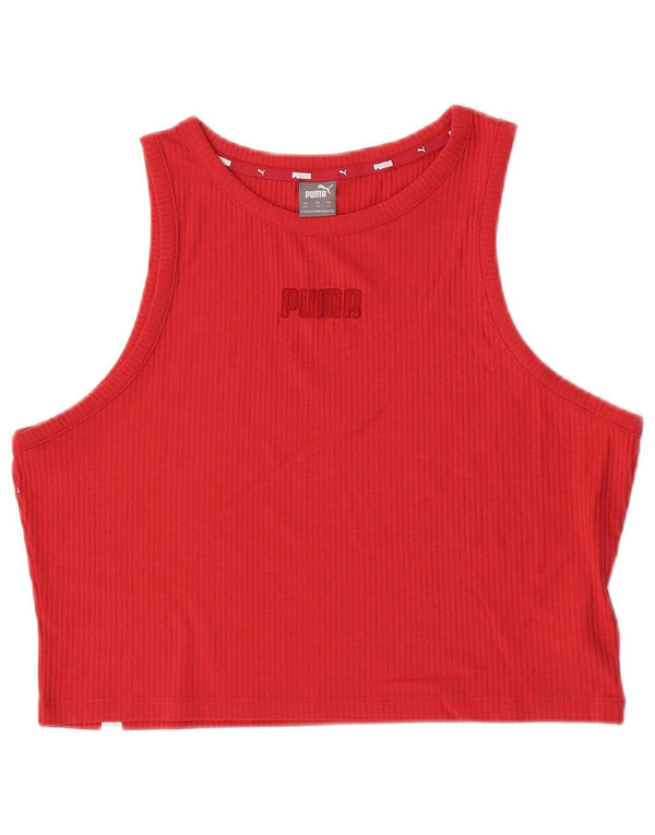Puma Damen Crop Graphic Vest Top UK 18 XL Rot Polyester
