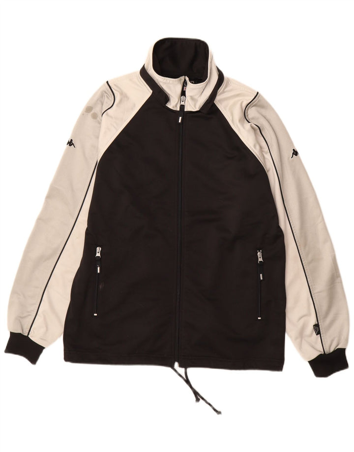 Kappa Mens Tracksuit Top Jacket Small Black Colourblock Polyester