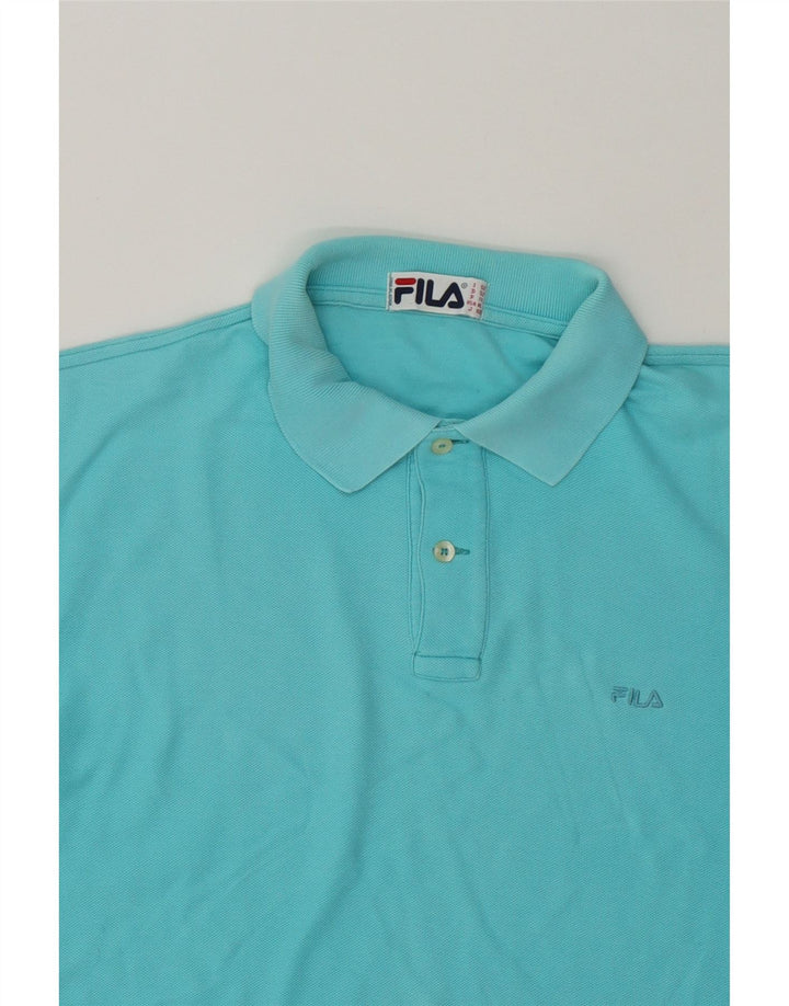 FILA Mens Polo Shirt IT 52 XL Blue Cotton Vintage Fila and Second-Hand Fila from Messina Hembry 