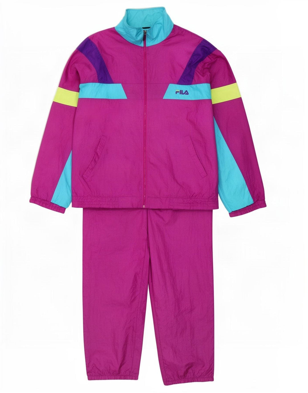 Fila Herren-Trainingsanzug IT 54 XL Lila Colourblock Polyamid