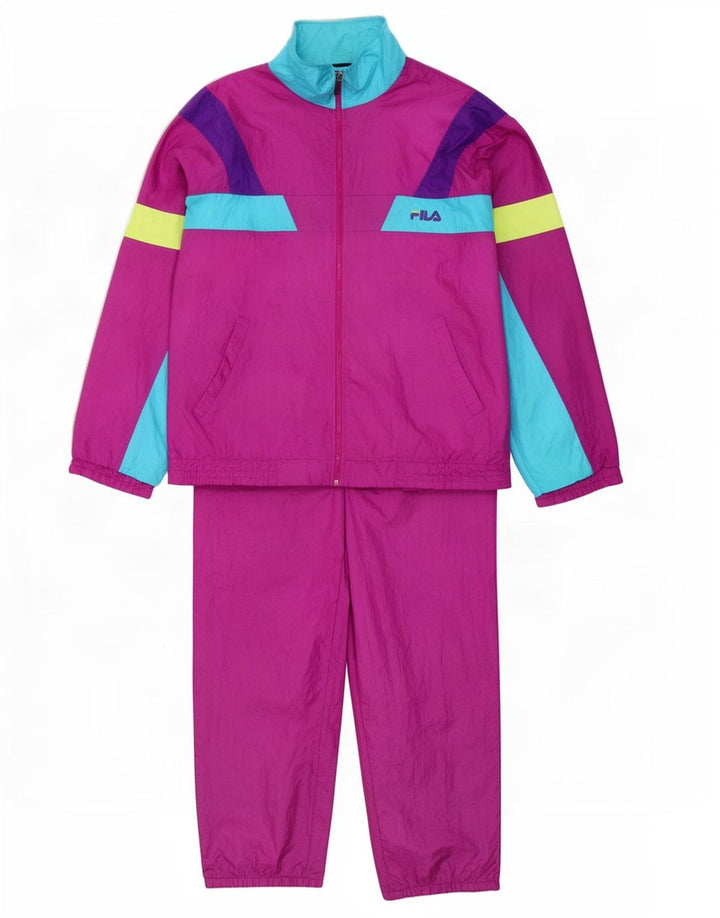 Fila Herren-Trainingsanzug IT 54 XL Lila Colourblock Polyamid