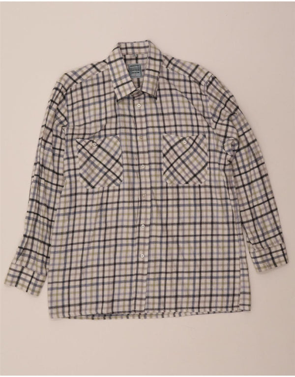 FREE STYLE Herren-Flanellhemd, Größe 41/42, große, mehrfarbig karierte Baumwolle