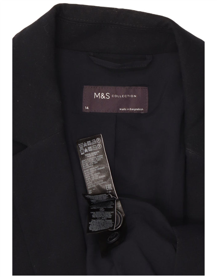 Marks & Spencer Damen-Blazer mit 1 Knopf, Gr. 14, Marineblau