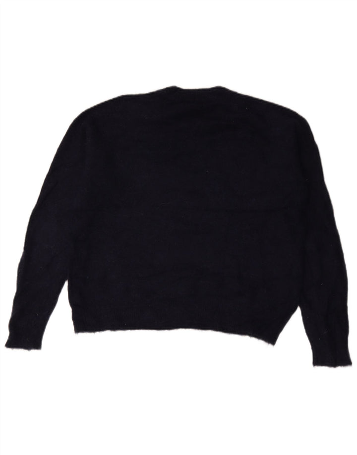 Zara Damen-Pullover, übergroß, Rundhalsausschnitt, Gr. 10, Marineblau