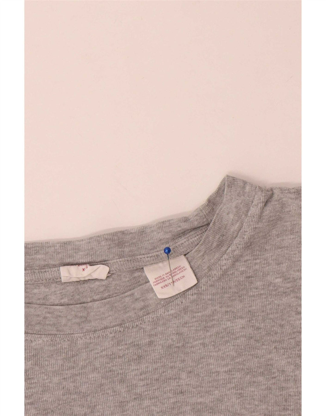 Levi's Damen Top Langarm UK 2 2XS Graue Baumwolle