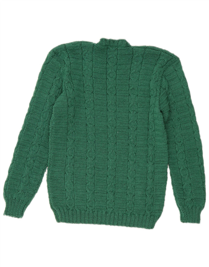 VINTAGE Womens V-Neck Jumper Sweater UK 8 Small Green Vintage Vintage and Second-Hand Vintage from Messina Hembry 