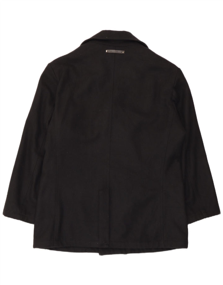Marlboro Classics Herren Pea Coat EU 48 Mittelschwarze Wolle