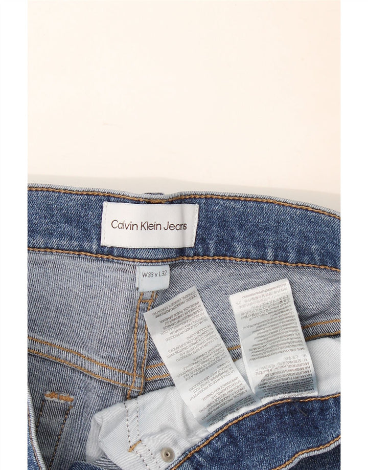 Calvin Klein Herren Slim Jeans W33 L32 Blaue Baumwolle