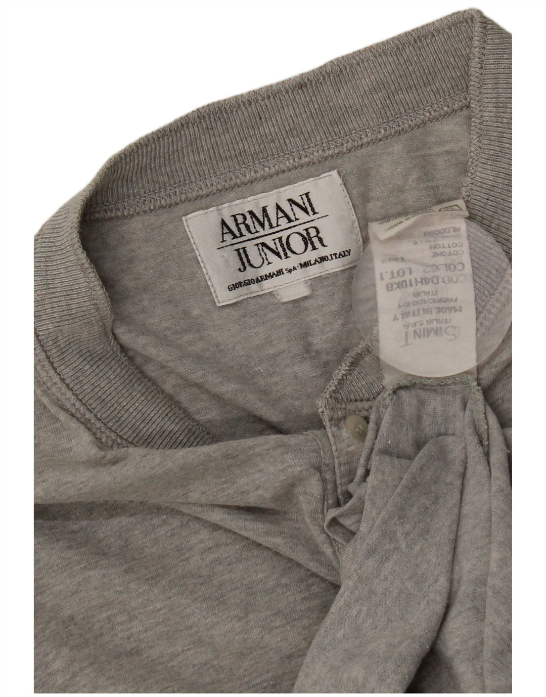 Armani Jungen-Top, langärmelig, 13–14 Jahre, graue Baumwolle