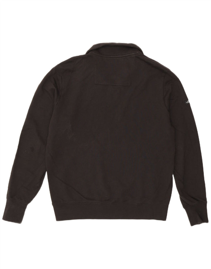 Superdry Herren-Pullover mit Reißverschluss am Hals, XL, schwarze Baumwolle