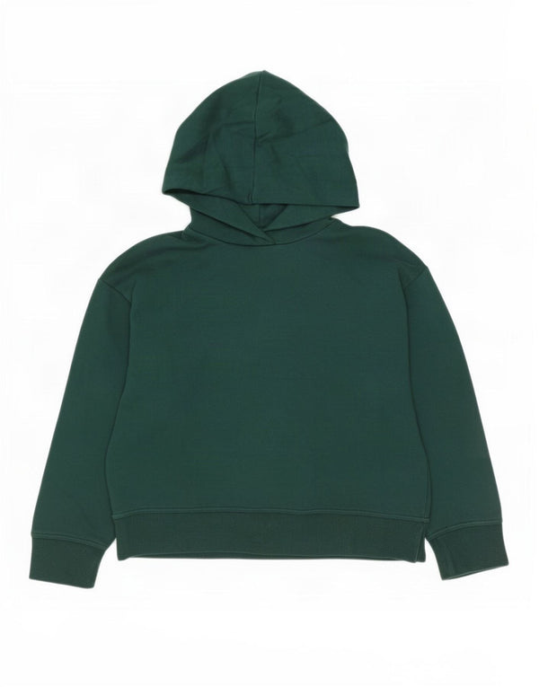 Zara Damen Übergroßer Kapuzenpullover UK 10 Small Grüne Baumwolle