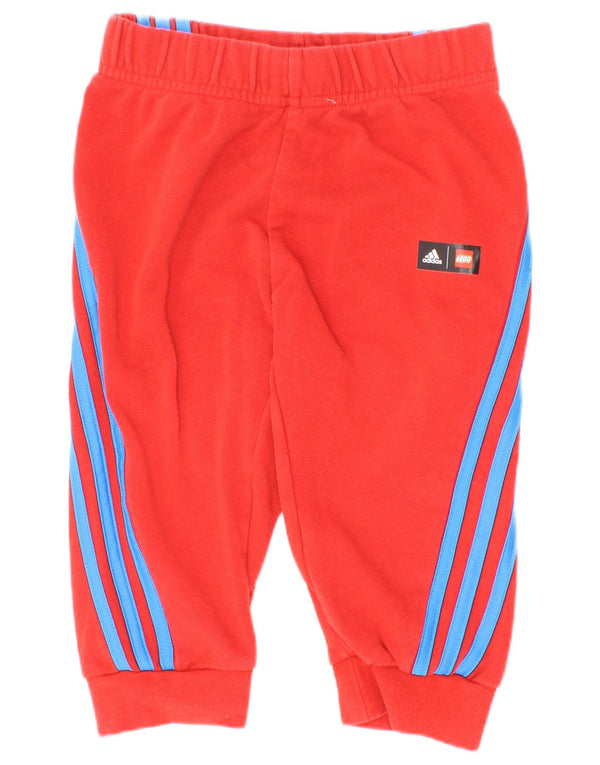 Adidas Jungen-Trainingshose, Jogginghose, 2–3 Jahre, rote Baumwolle