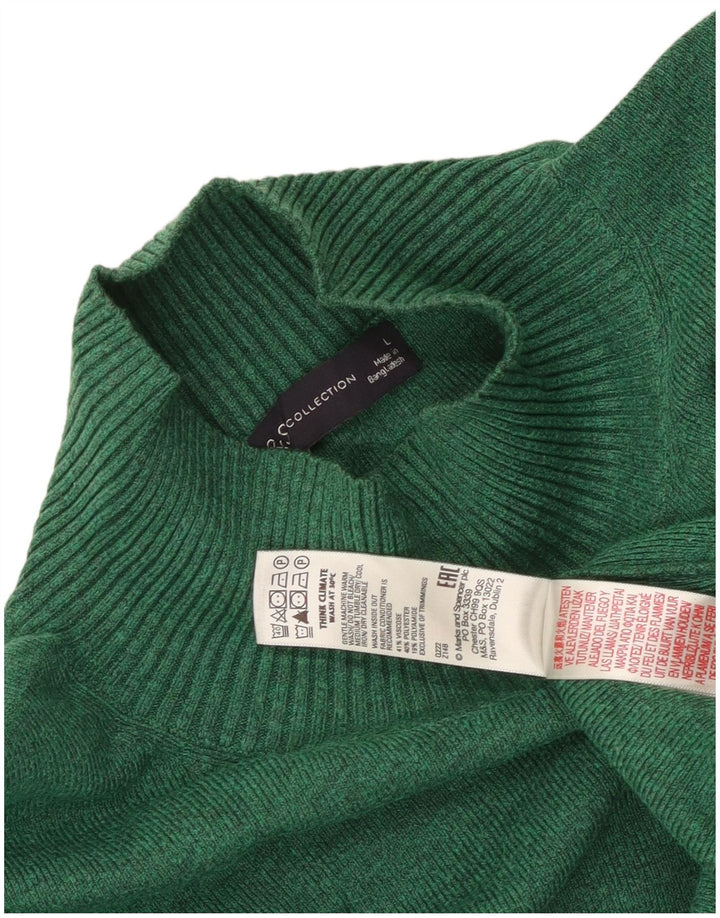 Marks & Spencer Damen Longline Rollkragenpullover Pullover UK 16 Large Gree