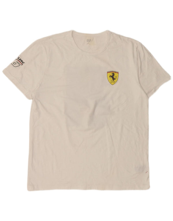 Gap Herren Ferrari Graphic T-Shirt Top XL aus weißer Baumwolle