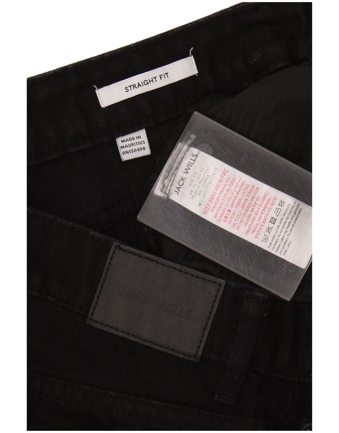 JACK WILLS Herren Tapered Jeans W36 L29 Schwarze Baumwolle