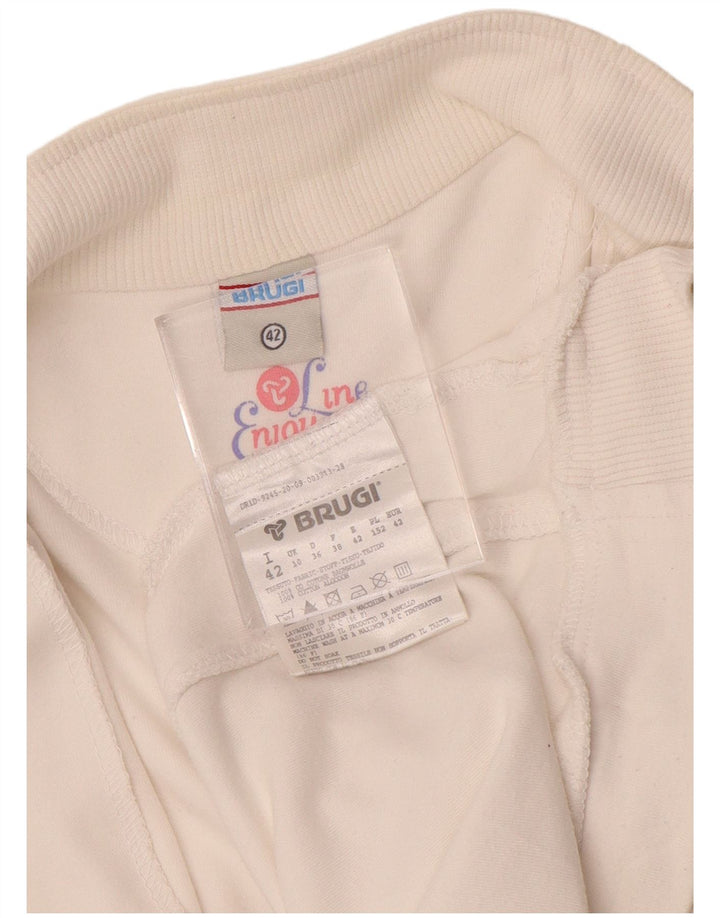 Brugi Damen-Trainingsanzug-Oberteil, Jacke, UK 10, Größe S, weiße Baumwolle