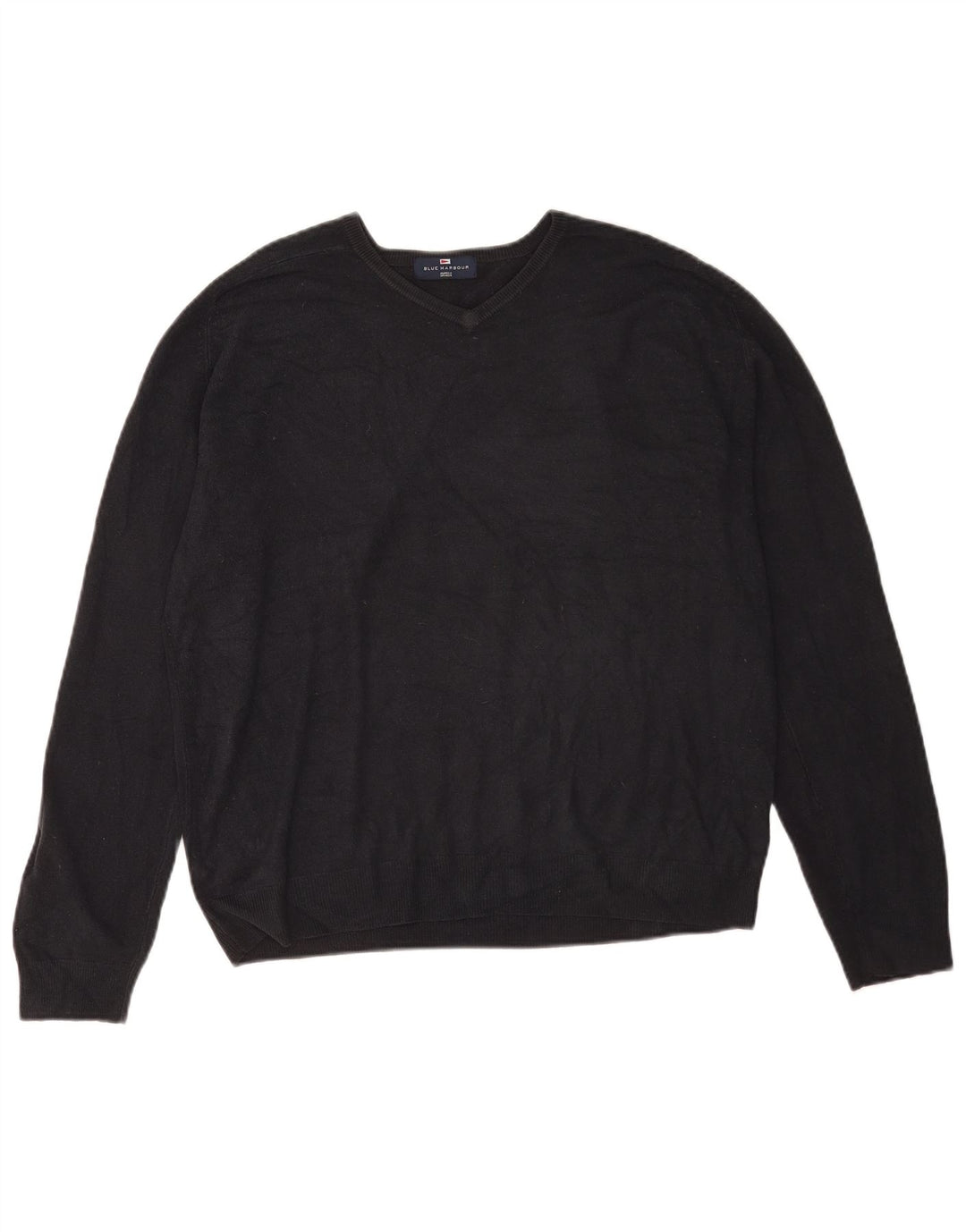 Marks & Spencer Herren Blue Harbor V-Ausschnitt Pullover Pullover Large Navy Acryl