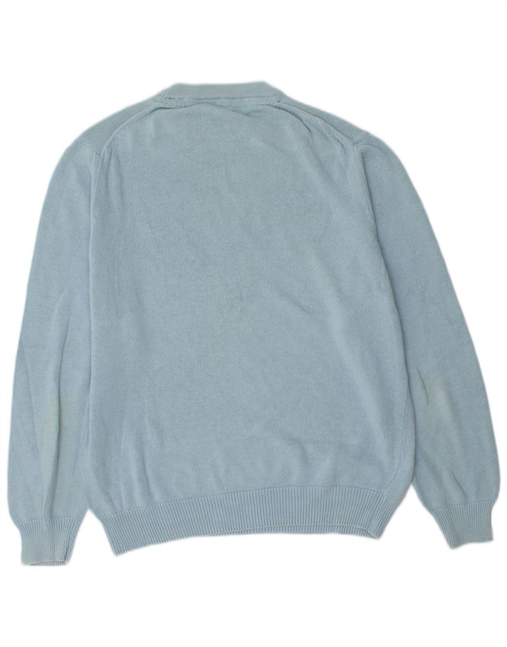 Marina Yachting Herren-Pullover mit Rundhalsausschnitt, mittelblaue Baumwolle