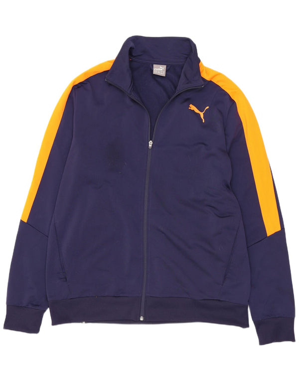 Puma Herren-Trainingsanzug-Top-Jacke XL, Marineblau, Farbblock, Polyester, Sport