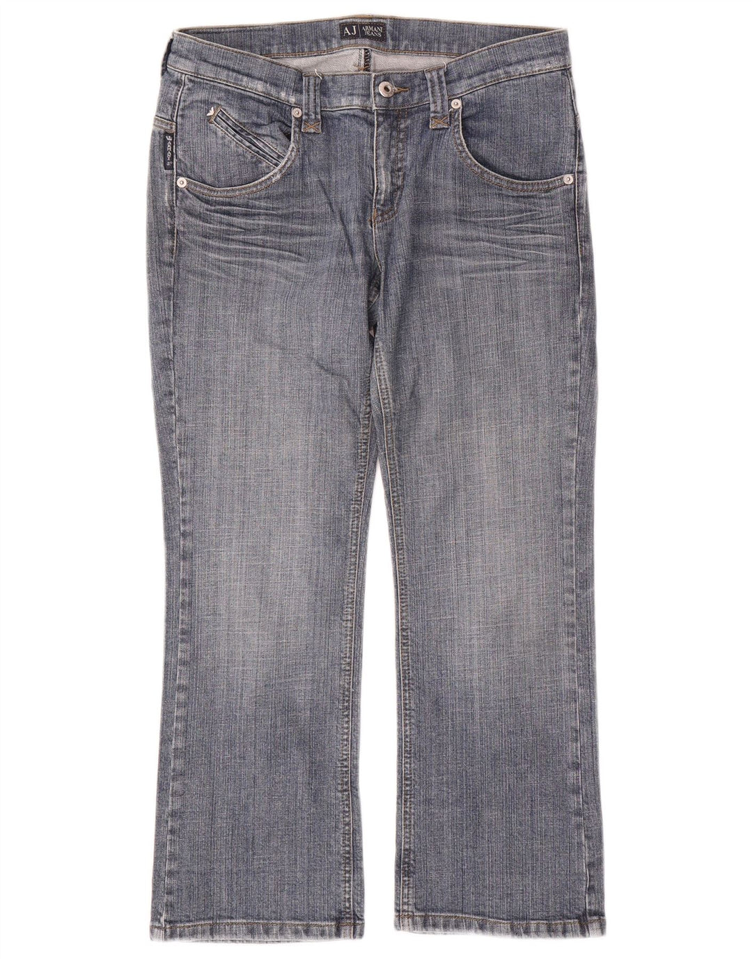 Armani Damen Straight Jeans W28 L26 Blaue Baumwolle
