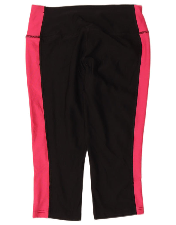 Nike Damen Dri Fit Capri Leggings UK 8 Small Schwarz Colourblock Sports
