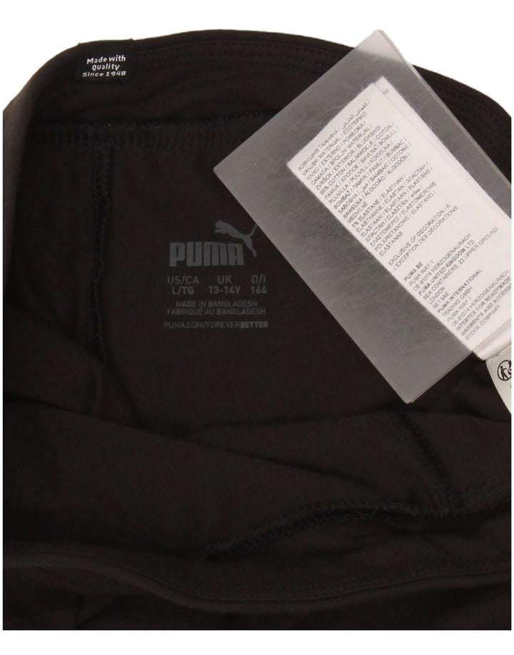 PUMA Mädchen-Grafik-Leggings, 13–14 Jahre, schwarze Baumwolle