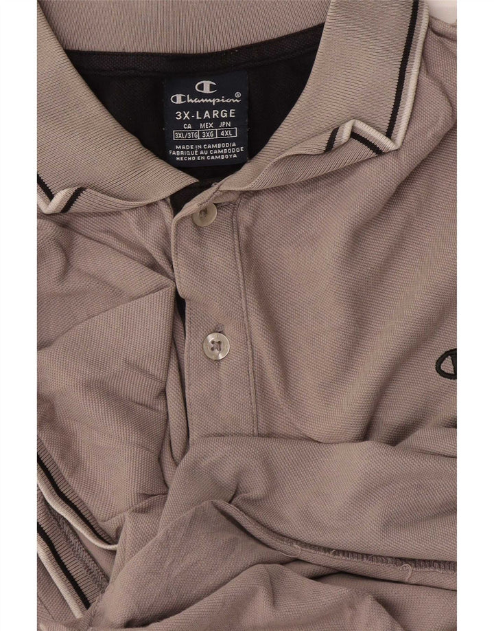 Champion Herren Poloshirt 3XL Grau gestreift