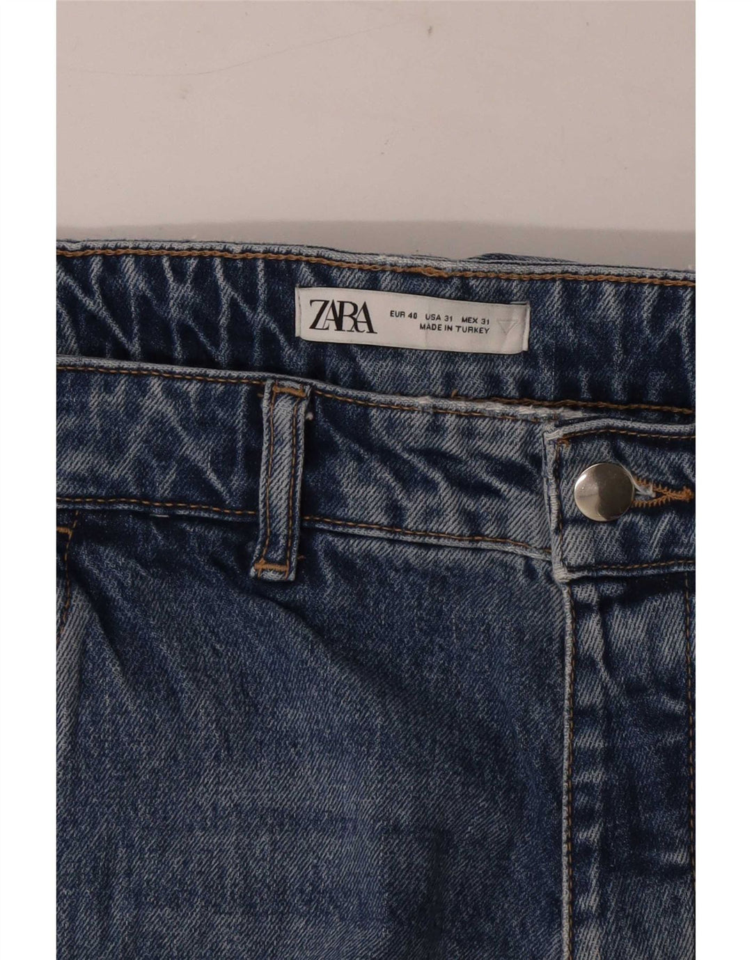 Zara Herren-Jeans, verkürzt, schmal zulaufend, EU 40, mittelgroß, W31, L25, Blau
