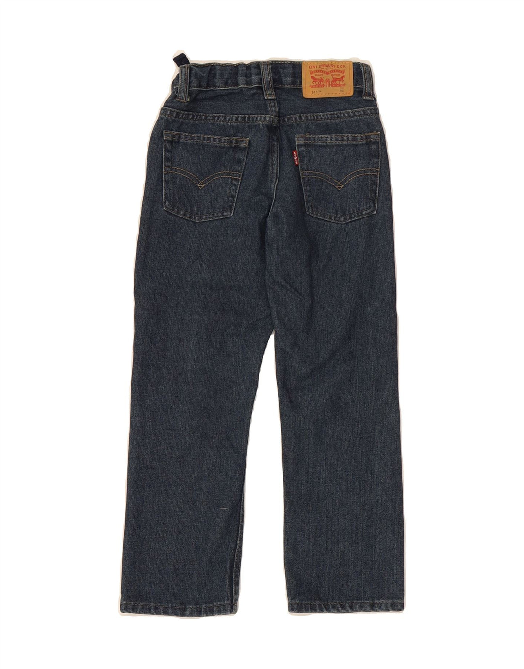 LEVI'S Boys 511 Slim Jeans 6-7 Years W22 L20 Navy Blue Cotton Vintage Levi's and Second-Hand Levi's from Messina Hembry 