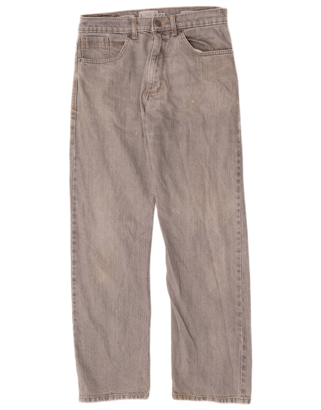 Marks & Spencer Damen Straight Jeans W30 L29 Graue Baumwolle