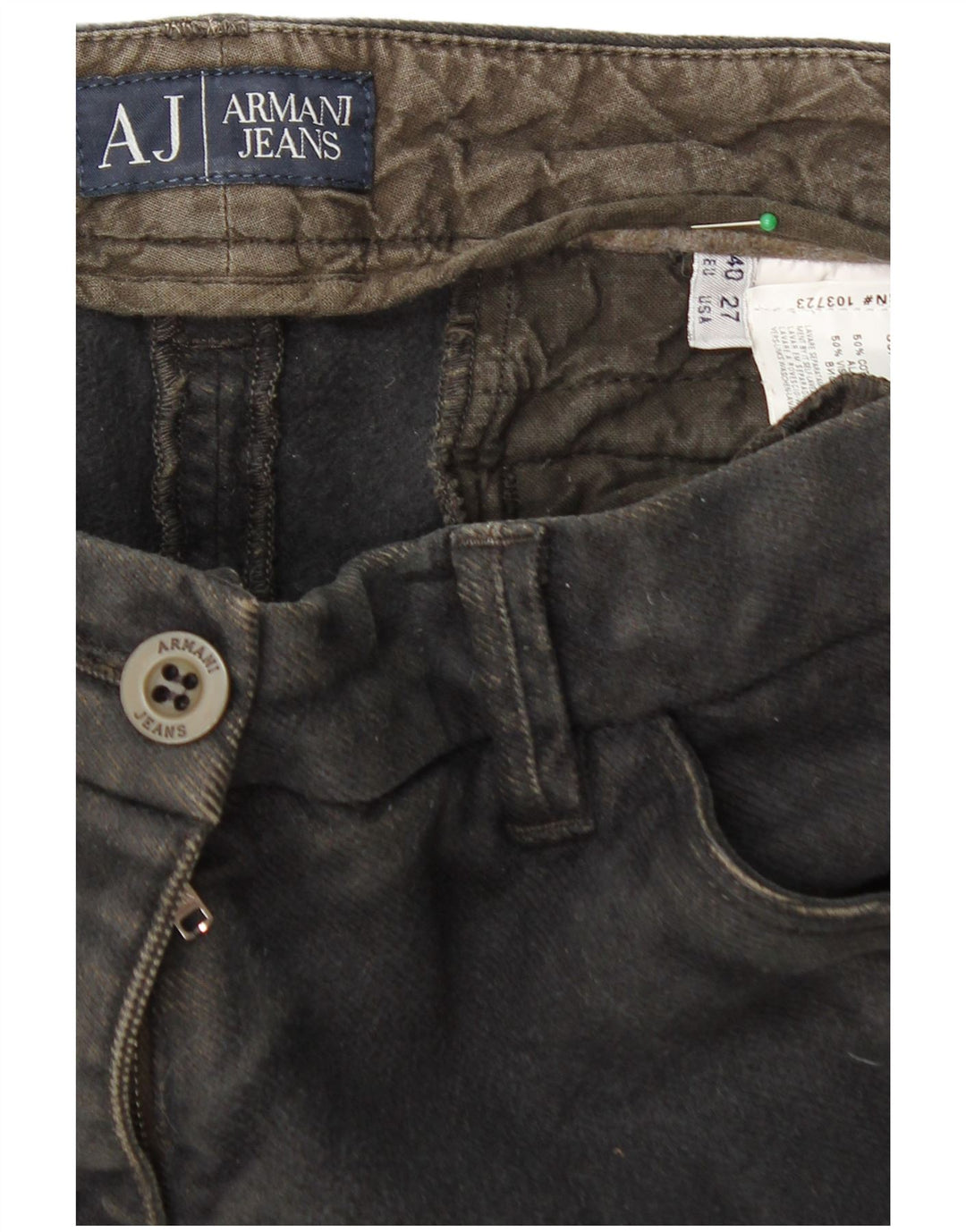 ARMANI Damen Slim Chino-Hose EU 40 Medium W27 L30 Schwarze Baumwolle