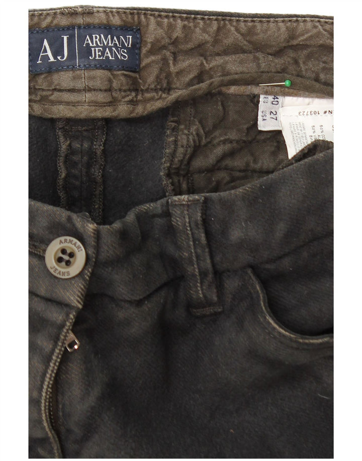 ARMANI Damen Slim Chino-Hose EU 40 Medium W27 L30 Schwarze Baumwolle