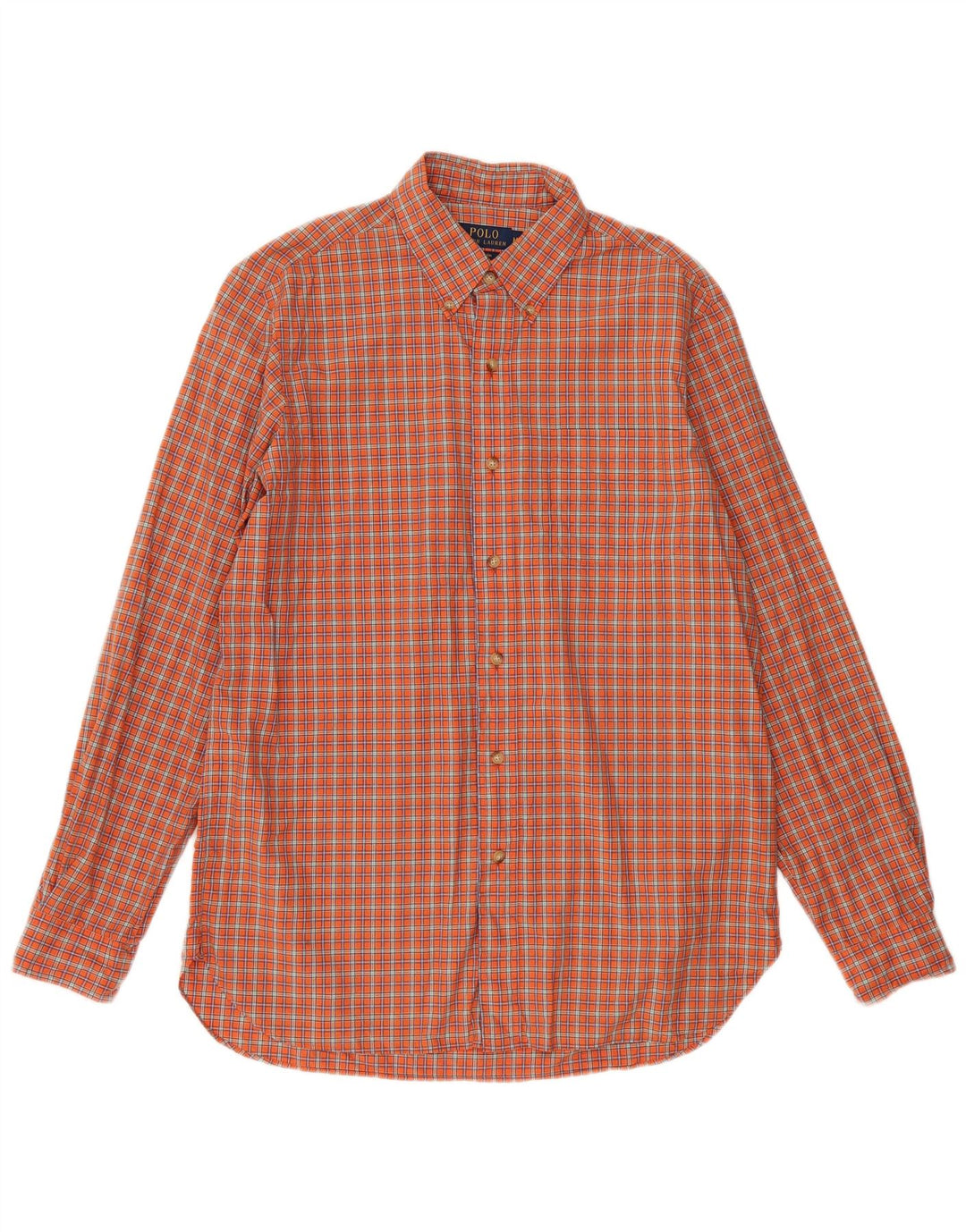 POLO RALPH LAUREN Herrenhemd Mittelorange karierte Baumwolle