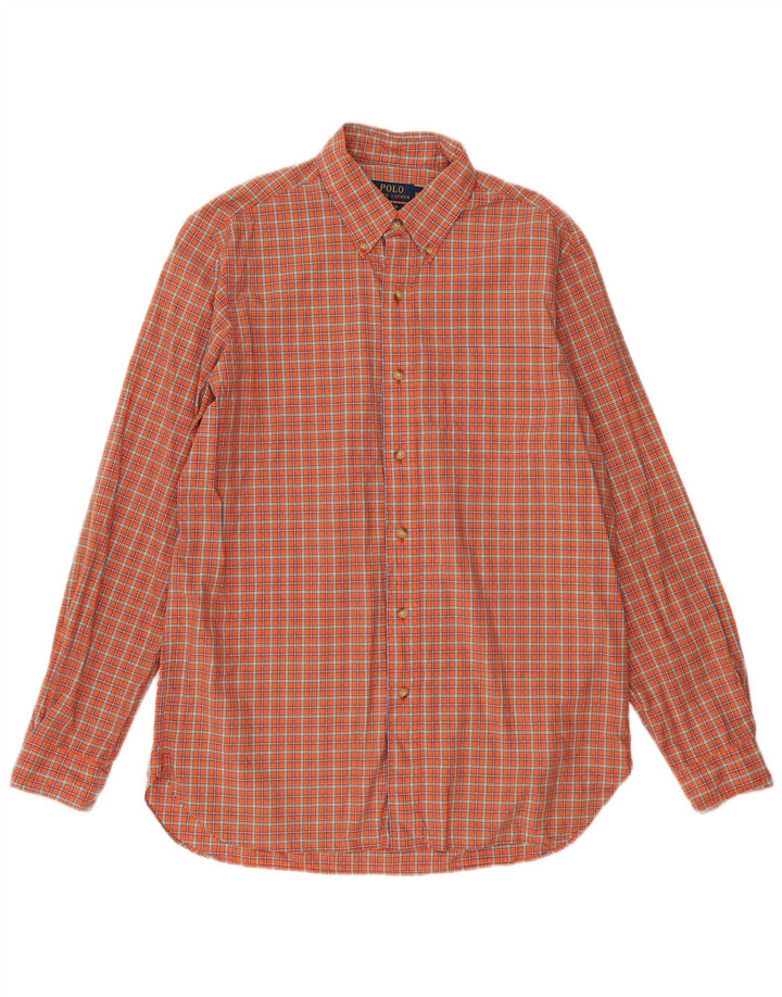 POLO RALPH LAUREN Herrenhemd Mittelorange karierte Baumwolle