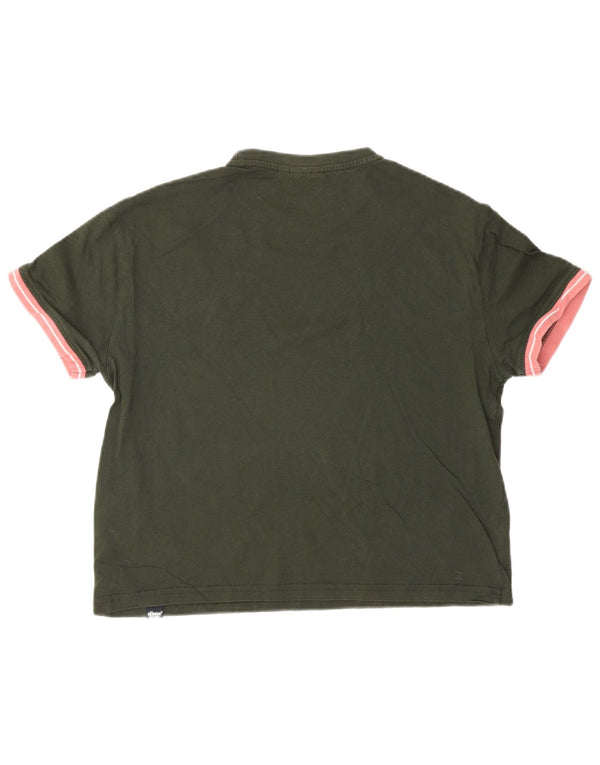 Ellesse Damen Übergroßes T-Shirt-Oberteil UK 6 XS Khaki Baumwolle