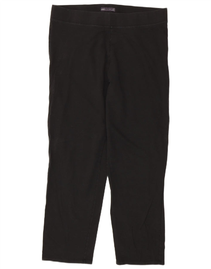 MARKS & SPENCER Damen Leggings UK 18 XL Schwarz Baumwolle