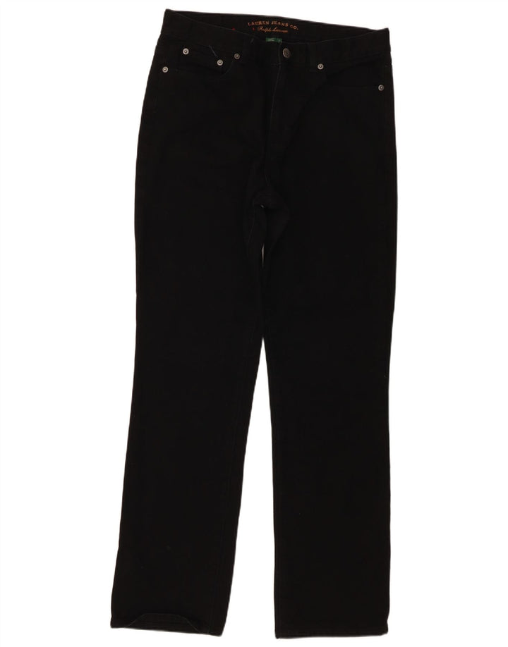 Ralph Lauren Damen Straight Jeans US 8 Medium W30 L30 Schwarz Baumwolle Classic