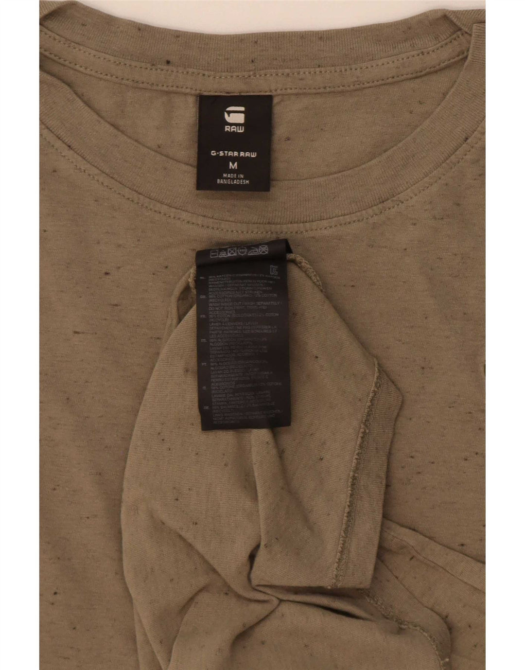 G-Star Herren T-Shirt-Oberteil aus mittelkhakimelierter Baumwolle