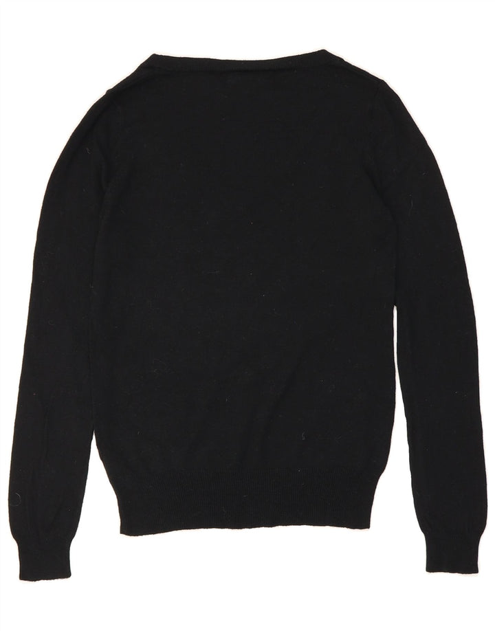 MOSSIMO Womens V-Neck Jumper Sweater UK 10 Small Black Nylon Vintage Mossimo and Second-Hand Mossimo from Messina Hembry 